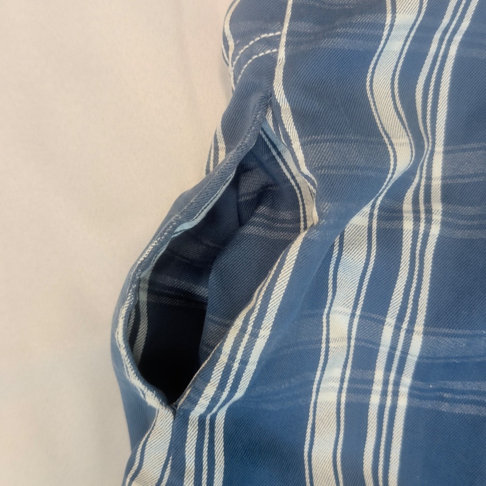 Pilcro Plaid Mini Dress Women XS Blue Excellent Ruffle Strap Pockets - Picture 4 of 9
